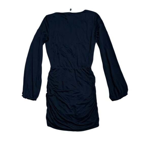 Vix Paula Hermanny Sz XS Swimwear Coverup Black Mini Cutout Long Sleeve New - Picture 2 of 6